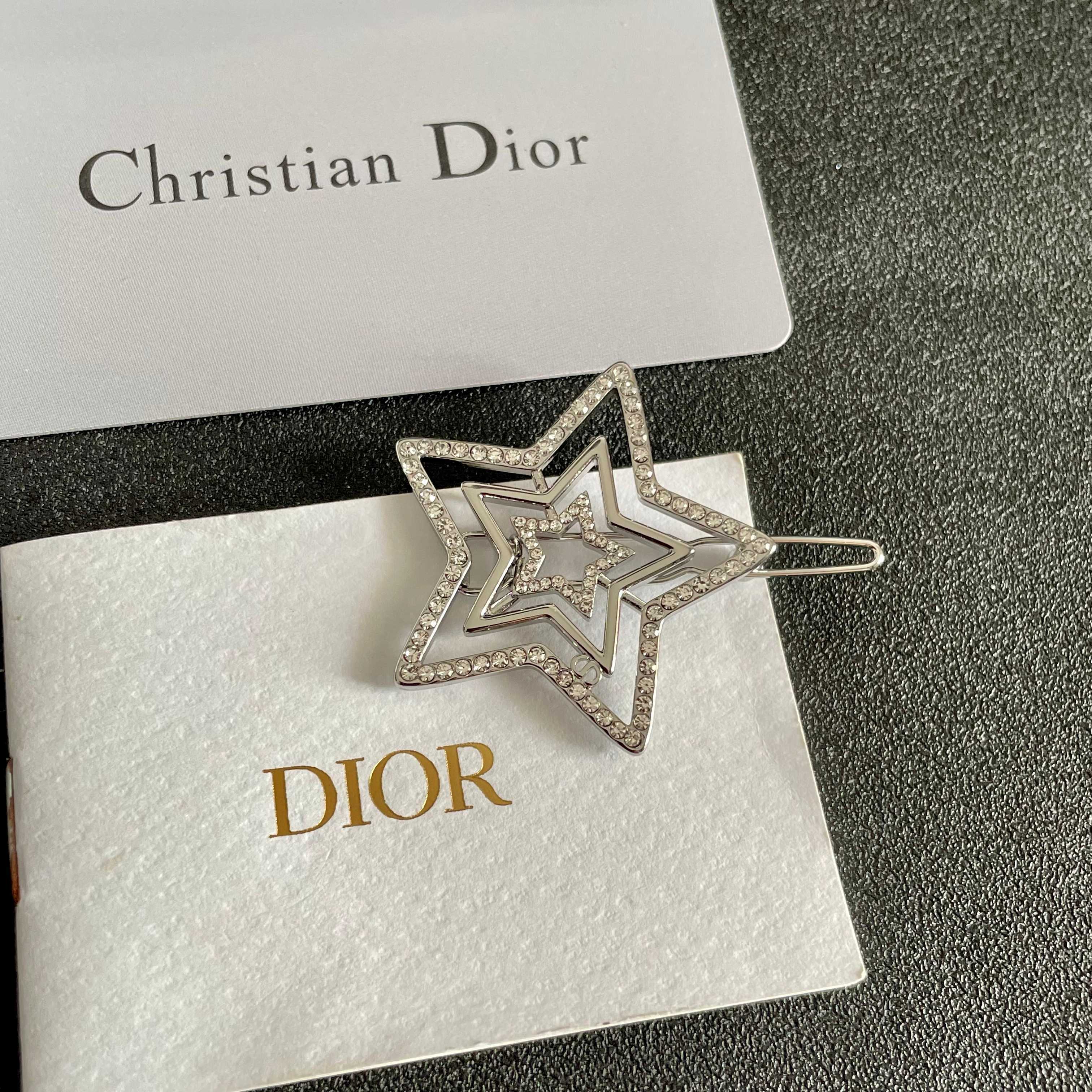 Dior Silver Star Hair Clip